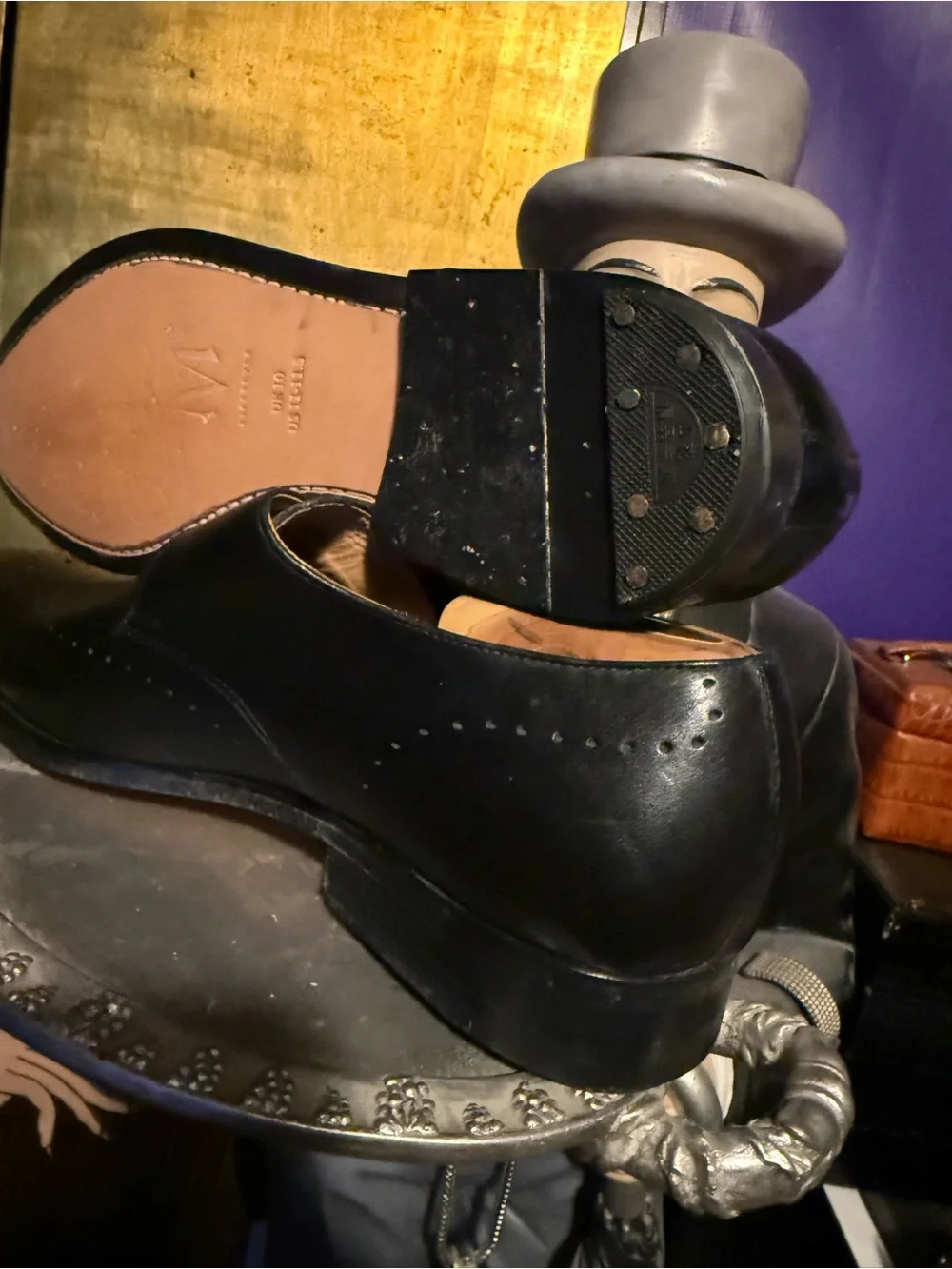 Classic Black Leather Single Monk Strap Loafers